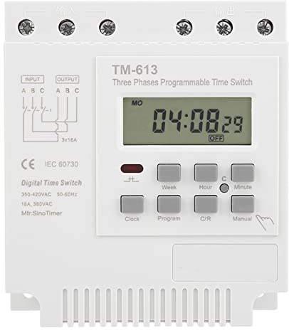 Zeitschaltuhr, 3 Phasen 380V Intelligentes Digitales, Zeitrelais, Wöchentliches programmierbares, für Mikrocomputer, Wasserpumpe, Heizung, Industrie