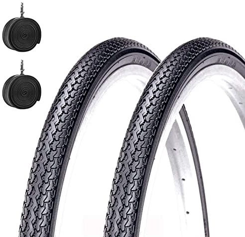Kenda 2 COPERTONI 26 X 1 3/8 (37-590) + CAMERE D’Aria Pneumatici Neri X City Bike Stradale Adulto Vintage