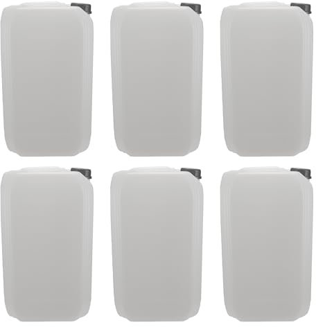 ITP Packaging 6 PACK 25 Litre Plastic Jerry Can with T/E Cap for camping, caravanning, boating water transportation and storage