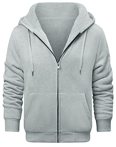LLdress Sudadera con Capucha para Hombre Sudadera con Cremallera y Forro Polar Chaqueta CáLida de Invierno con Bolsillos