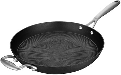 stahl Gusseisen-Bratpfanne mit Griff, leicht | Für alle Herdarten | Rostfrei | Schwarz | Ohne Deckel | Ø 28 cm, 2,3 Liter (für 6 Personen)