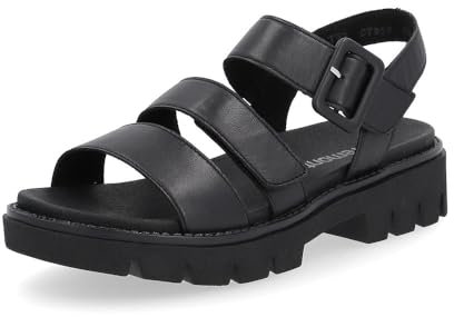 Remonte Damen Plateausandalen D7957, Frauen Sandalen,Freizeitschuhe,offene Schuhe,Strandschuhe,Plateausandaletten,Dicke Sohle,bequem,schwarz (00),39 EU