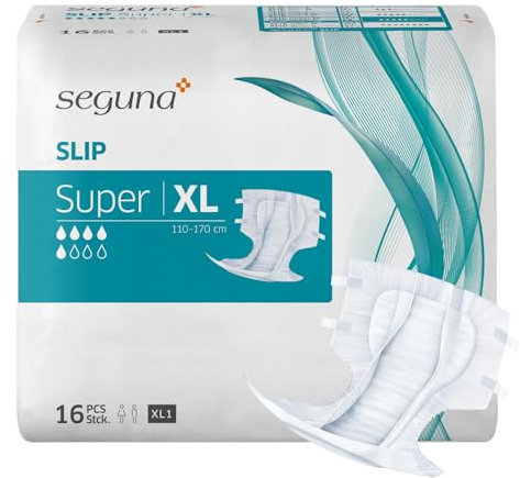 SEGUNA Slip Super, Inkontinenz Windeln für Erwachsene, Frauen, Männer, Windeln bei schwerer Blasenschwäche, Stuhlinkontinenz (XL (Sparpaket 3 x 16 Stück))