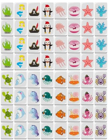 Zankie Game Blocks Mahjong Sets - Ensemble de Jeu de Mahjong Drapeau et em-oji | Mahjong de Conception de Drapeau National de 65 tuiles pour Les Joueurs de Mahjong, Les collectionneurs