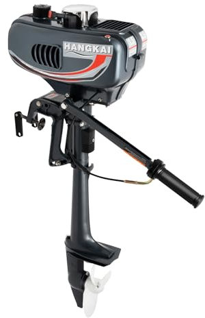 Motor fueraborda de gasolina, 2 tiempos/3,5 CV/49 CC, motor fuera de borda, motor de barco de gasolina, 4000 – 5000 r/min, refrigerado por medio agua, medio aire refrigerado