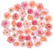DKDDSSS 40 Stücke Kunstblumen Blumenköpfe - Dekorative Kunstblumen & Pflanzen für Basteln und Dekoration - Seidenblumen, Kunstrosen, Kunstblüten - Deko Blumen - Künstliche Blumen für DIY - Rosa
