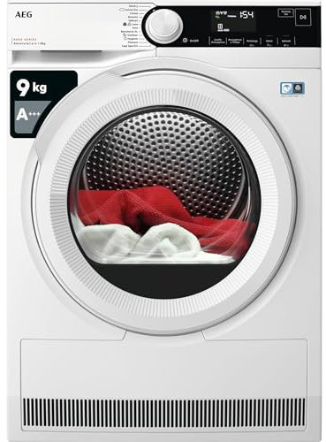 AEG Serie 8000 Asciugatrice a Pompa di Calore, 8 kg, TR8D83GW, Classe C, 12 Programmi, Tecnologia AbsoluteCare, PreciseDry con Sensori di Umidità, Display LCD Touch, 65 dB, 850x596x636 mm