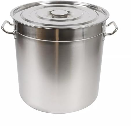 CHIMHOON 30/50/70 l gastronomi kokkärl, soppgryta med lock i rostfritt stål, stort induktionskokkärl med handtag, för gasspisar, elektriska spisar, induktionshällar (70 L)