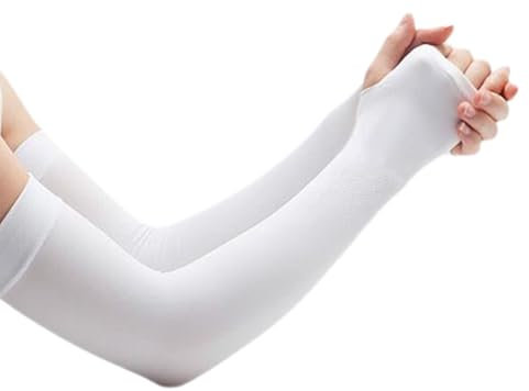 Outdoor Ridings Guida Guanti da Sole Per Uomini Donne Manica di Raffreddamento Manicotto di Raffreddamento Protezioni Solari Manica D, bianco, Taglia unica