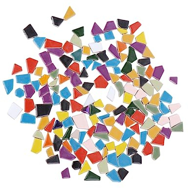 Housoutil 500g Partículas Sueltas De Mosaico Cerámica Hecha Mano Piedra Irregular Esmaltada Purpurina Materiales Para Manualidades Cristal Diy Colores Surtidos Para Proyectos De Mosaico
