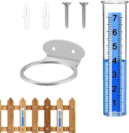 Pluviómetro para exteriores - Protección contra congelación Medidor de lluvia, pluviómetro inalámbrico portátil con pantalla digital interior | Medidor preciso con gran número para monitoreo