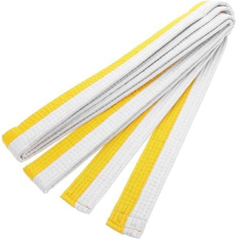 WUYXTO Cintura for Arti Marziali Morbida e Confortevole Lunghezza Regolabile for Allenamento di classifica Taekwondo Judo Karate da Judo Colore Giallo per Taekwondo