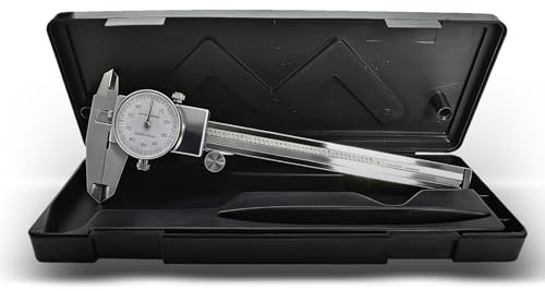 findmall 6 Dial Caliper 0.001 Stainless Steel Caliper Measuring Tool 4-Way Measurement with Plastic Case