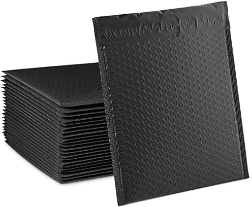 30 Pcs Poly Bubble Mailers, Weegoo 25.5 x 33 cm (10 x 13 Inch) Self Seal Padded Mailing Bubble envelopes, Black Waterproof Tear-Proof Poly Mailers Shipping Bags for Shipping, Packaging, Mailing