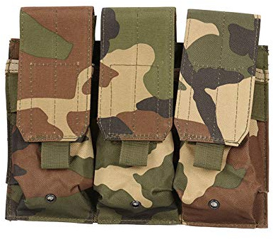 Outdoor Sports Airsoft Gear Molle Assault Combat Bag Vest Accessory Camouflage Pack Fast Cartridges Clip Ammunition Carrier Ammo Holder Tactical Mag AK M4 5.56/.223 Triple Magazine Pouch - WL