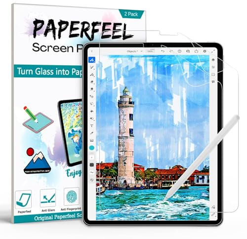 PAPERFEEL [2 Pack] Screen Protector for iPad Pro 12.9 2022/2021 /2020/2018 Models, Matte PET Paper Screen Protector for iPad Pro 12.9 inch 6th Gen Drawing and Writing - Anti-Glare/Anti-fingerprint
