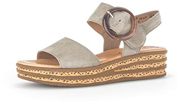 Gabor Femme Sandales, Dame Sandales à Plateforme,Sandale à Plateforme,Chaussure d'été,Confortable,Semelle épaisse,Vert (Schilf),37.5 EU / 4.5 UK