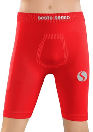 sesto senso Pantaloni Corti da Ciclismo per Un Ragazzo Biancheria Intima Sportiva a Compressione 2XS/XS Red Rosso