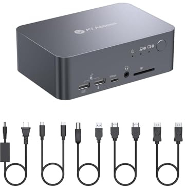AV Access Docking Station Interruttore KVM a doppio monitor per laptop e desktop,ricarica Type-C per laptop, Ethernet, EDID, con HDMI e DisplayPort,USB-C MST Dual 4K@60Hz,1080P@240Hz,2K@144Hz,USB 3.0