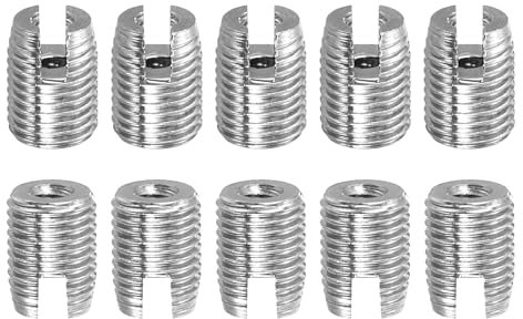 QUARKZMAN Insertos Roscados Autorroscantes 15 Piezas Interiores M2-0.4 Exteriores M4.5x6 de Acero Inoxidable 303 Con Ranuras para Reparación de Roscas