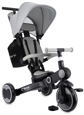 MoMi SOLIVIA Dreirad ab 1 Jahr mit Schubstange, 4 in 1, Klappbar, bis 25kg