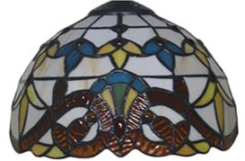 Paralume per lampada barocca da 8 pollici, solo ricambio, paralume in vetro colorato beige ambrato in stile Tiffany, coprilampada classico vintage, accessori adatti per lampada da tavolo, lampada a so