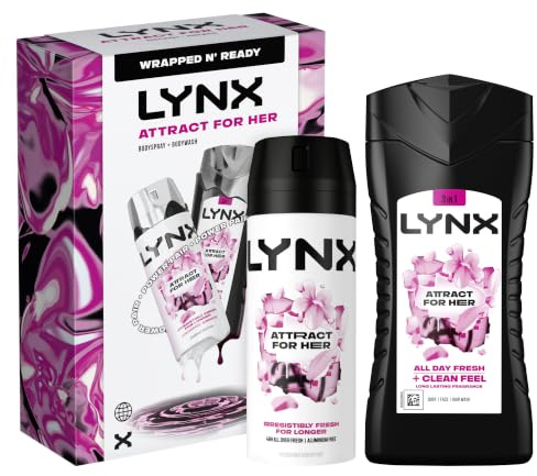 Lynx Attract for Her Duo Gift Set with a body wash and a body spray perfect gifts for her 2 piece