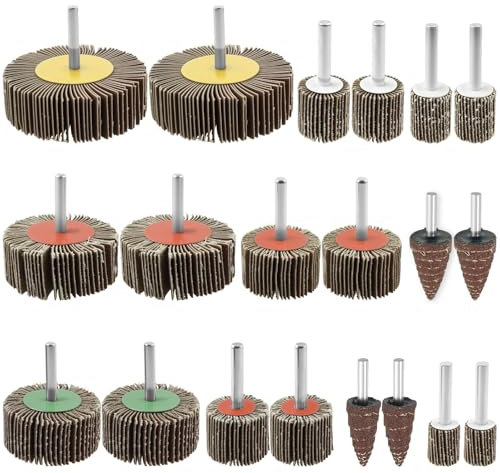 20 Pcs Flap Wheel Sander Set 80 Grits Die Grinder Flap Wheel Flap Sanding Wheel with 1/4 Shank Sanding Paper Polishing Wheel for Remove Rust Weld Burr Grinding