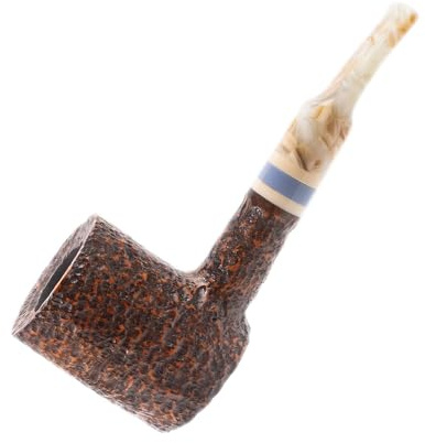 Savinelli Sasso 311 KS – Pipe en bruyère fabriquée à la main, fabriquée en Italie, forme de poker, finition rustiquée