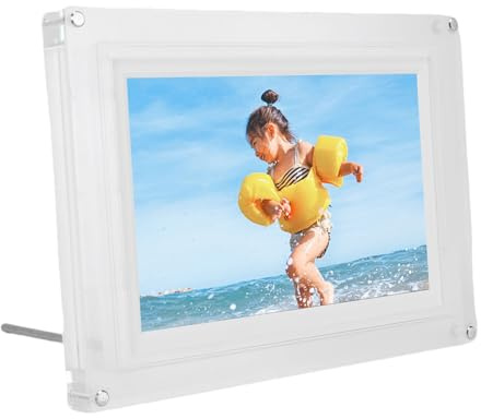 Bewinner 10.1 Tum WiFi Digital Bildram, 1280x800 HD IPS Touch Screen Photo Frame Electronic, Inbyggd i 32 GB -minne, Auto Rotate Portrait and Landscape, Dela Foton Via App (EU)