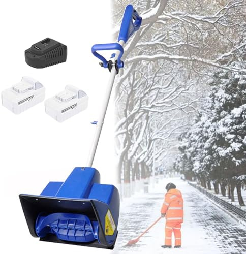 Hydravex Pala quitanieves inalámbrica, quitanieves eléctrica automática para Exteriores, quitanieves Recargable con Alcance de 6 m, quitanieves a batería con pértiga telescópica 2Battery