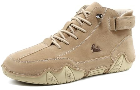 AONEGOLD Zapatos Descalzos para Hombre Mujer Invierno Ergonómicos Barefoot Botas con Forradas Caliente Outdoor Zapatillas de Senderismo Antideslizantes Ligeras Botas Tobillo (Khaki,40 EU)