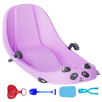 Sleds for Kids - Winter Sport with Backrest | Toboggan Snow Sled Built-in Brake | for Boys Girls Preschoolers Snowy Hills Park Backyard Playground