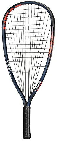 HEAD MX Fire 190 Anfänger-Racquetballschläger – vorbespannter Kopf, Leichter Balance-Schläger, Marineblau/Orange