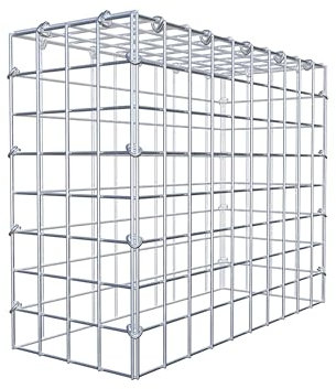 GABIONA Anbau-Gabione Typ3 eckig, Maschenweite 5 x 5 cm, Tiefe 20 cm, Gabione 50 x 40 x 20 cm (L x H x T), C-Ring