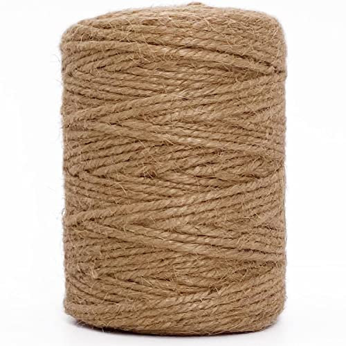 Leecogo Jute-Schnur, 3 mm dick, 100 m, strapazierfähig, natürliche Jute-Seil für Zuhause, Garten, Pflanzen, Bilder, industrielle Verpackung, Schnur für Geschenke, Einmachgläser, Hochzeitsdekorationen