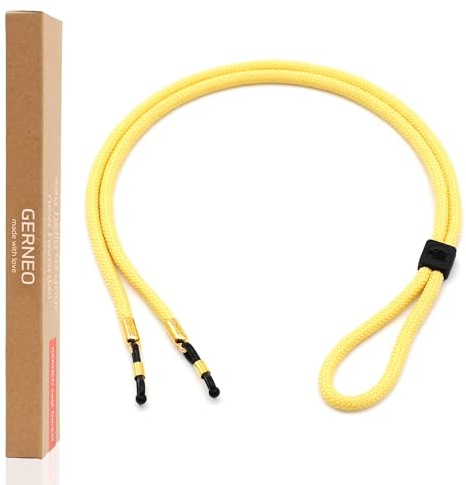 GERNEO® – L'original – Florence – Cordon de lunettes de qualité supérieure pour lunettes de lecture avec supports argentés – Différentes couleurs – réglable avec câble et logo, or, taille unique