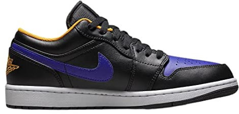 Nike Jordan 1 Low (553558 075), Men's Sports Shoes, Purple (Dark Concord), Black(Taxi), 46, Black, 46 EU, Black Dark Concord Taxi, 45.5 EU