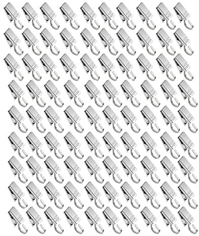Metall Vorhang Clips Mit Haken,100 Stück Vorhang Klammern,Metallklammern Gardinen Clips Für Vorhänge Dekoration Duschvorhang Hängende(Silber)
