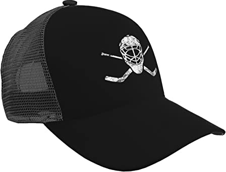 LAMPPE Cappello da baseball incrociato con bastoni da portiere e hockey, cappello da baseball in rete, traspirante, estivo, cappello da camionista regolabile per uomo donna all'aperto, #1115,