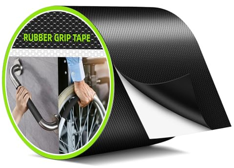 Aobrill Rubber Grip Tape, Non Slip Tape, Enhanced Textured Super Strong Adhesive for Secure Hold & Friction-Ideal for Tools, Gadgets, DIY & More (Black, 4In x 10Ft)