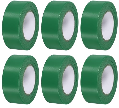 PATIKIL Nastro Segnaletico 1.2 x98', Confezione da 6 Nastri in PVC Non Adesivo Neon per Delimitare Confini di Rilevamento degli Alberi, Percorsi Esterni, Verde Scuro