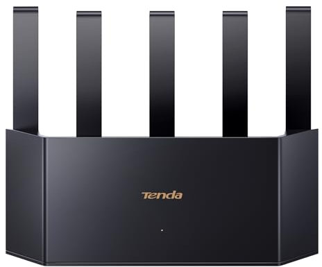 Tenda RE3L Wi-Fi 7 Router (BE3600 Dual-Band 2882Mbit/s 5GHz, 688Mbit/s 2,4GHz) Mesh WiFi, 3xGigabit WAN/LAN Ports, uneinstellbare vertikale Antennen, 4K-QAM, MLO, NFC, VPN, WPA3, App Steuerung
