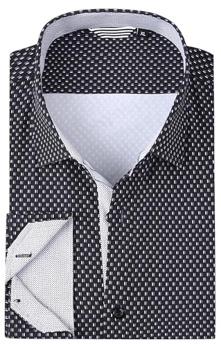 Alex Vando Mens Printed Dress Shirts Regular Fit Casual Button Down Shirt | Wrinkle resistant, Machine washable, Contrast on inner collar & cuff, True-to-size cut, Business & Daily, Easy outfit pairing