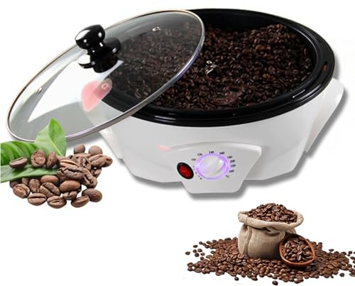 Tostadora Eléctrica de Granos de Café 800g, Máquina de Tostado 1200W con Control de Temperatura 100–240°C, Tambor de Calentamiento Uniforme para Café, Nueces & Granos