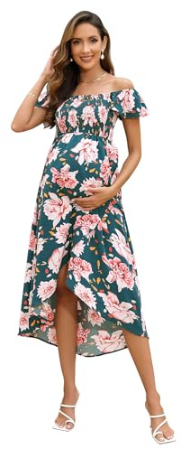 Vestidos Para Embarazadas Verano Vestido de Embarazo Manga Corta Vestido de Maternidad Vestido Casual de Maternidad