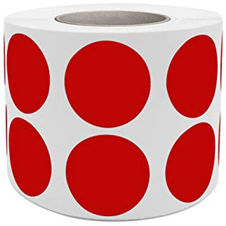 Rond Cercle Dots Stickers Rouleaux d'étiquettes en couleurs assorties de 1.9 cm - étiquette Autocollant pour l'Inventaire d'étiquetage 19 mm - Adhésif permanent par Royal Vert 1050 Rouge