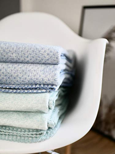 RIEMA® kuschelige Bio-Baumwolldecke Emma - Oeko-TEX I Made in Germany aus 100% Bio-Baumwolle (KBA) 200x150cm I stylishes Wohnaccessoire in der Farbe: blau