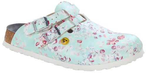 BIRKENSTOCK Damen Clogs Kay ESD Birko-Flor - Flowers Fields Mint - Schmal EU 36