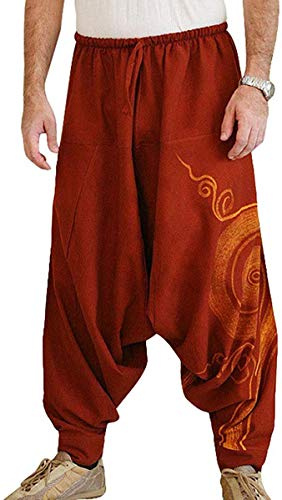 Angel ZYJ Pantaloni da Uomo Harem Comodi Pantaloni Elastici in Vita Pantaloni Casual Hippies Yoga Tinta Unita